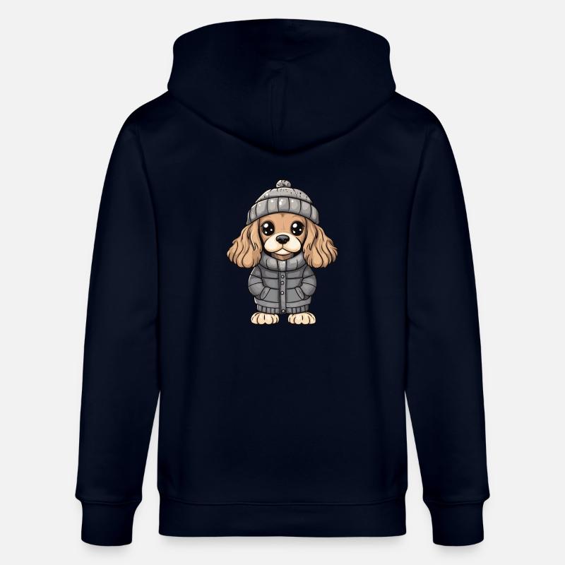 Cocker Spaniel Chien Hiver - Veste à capuche bio CULTIVATOR Stanley/Stella Unisexe - marine
