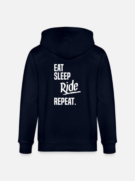 EAT SLEEP RIDE - Stanley/Stella CULTIVATOR Unisex Organic Hooded Jacket - navy