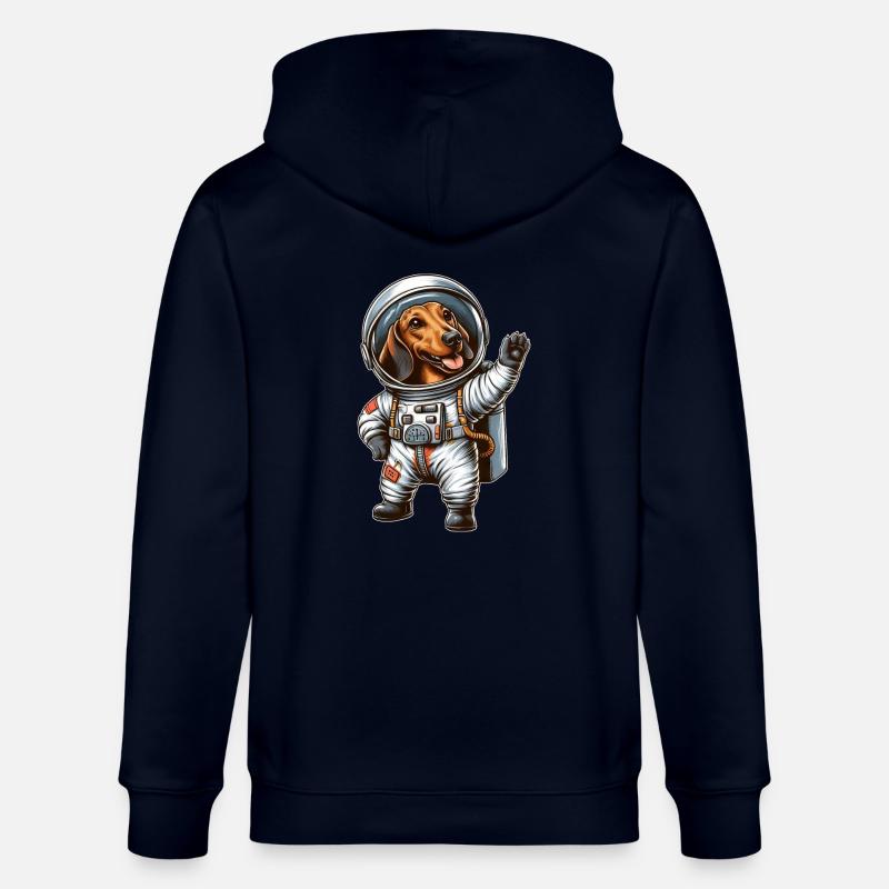 Teckel, astronaute, espace, science-fiction - Veste à capuche bio CULTIVATOR Stanley/Stella Unisexe - marine