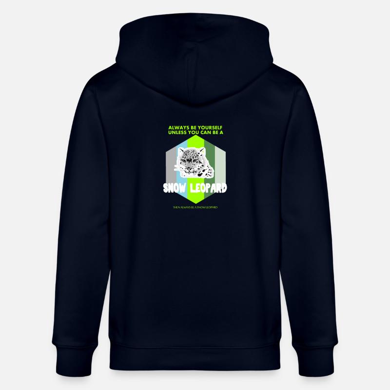 Sei ein Schnee Leopard Geschenk - Stanley/Stella Unisex Bio-Kapuzenjacke CULTIVATOR  - Navy