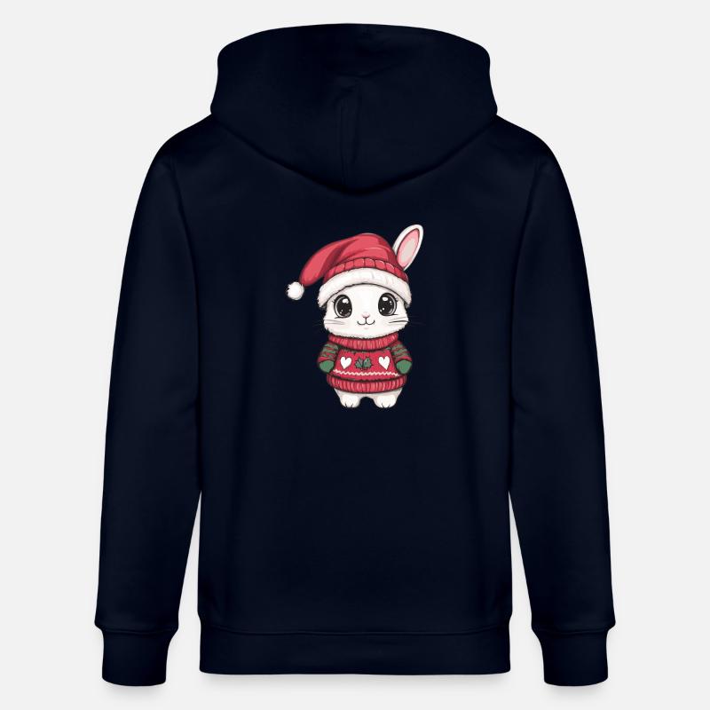 Hase Weihnachten Comic - Stanley/Stella Unisex Bio-Kapuzenjacke CULTIVATOR  - Navy