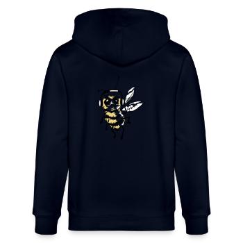 Cool Bee DJ - music bug - Stanley/Stella CULTIVATOR  Unisex Organic Hooded Jacket - navy - Back - Anna (173cm)