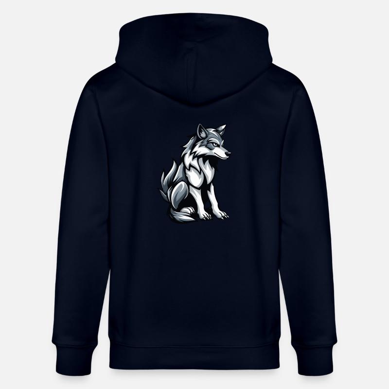 Bande dessinée loup - Veste à capuche bio CULTIVATOR Stanley/Stella Unisexe - marine