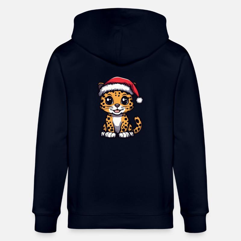 Noël léopard mignon - Veste à capuche bio CULTIVATOR Stanley/Stella Unisexe - marine