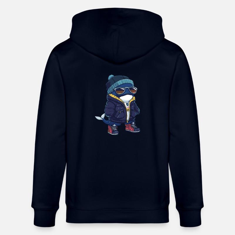 Baleine Cool Bande Dessinée - Veste à capuche bio CULTIVATOR Stanley/Stella Unisexe - marine