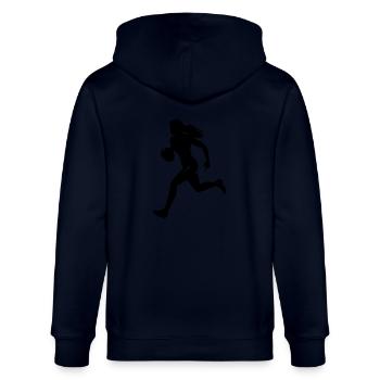 Football américain Femme Silhouette - Veste à capuche bio CULTIVATOR Stanley/Stella Unisexe - marine - Dos - Anna (173cm)