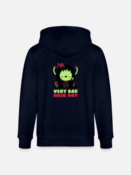 bad_hair_day - Stanley/Stella CULTIVATOR Unisex Organic Hooded Jacket - navy