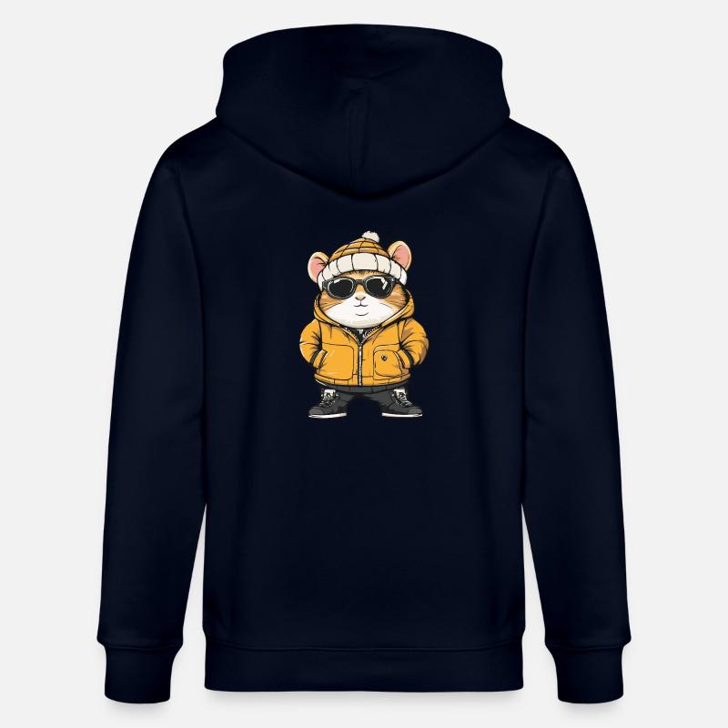Hamster Bande dessinée cool - Veste à capuche bio CULTIVATOR Stanley/Stella Unisexe - marine