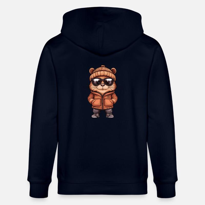Biber Cool Comic - Stanley/Stella Unisex Bio-Kapuzenjacke CULTIVATOR  - Navy