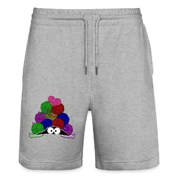 tricot - Short de jogging bio TRAINER Stanley/Stella unisexe - gris chiné - Devant - Nik (191cm) & Marisol (170cm)
