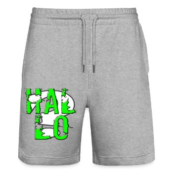 Hallo - Stanley/Stella Unisex Bio Joggingshorts Trainer  - Grau meliert - Vorne - Nik (191cm) & Marisol (170cm)