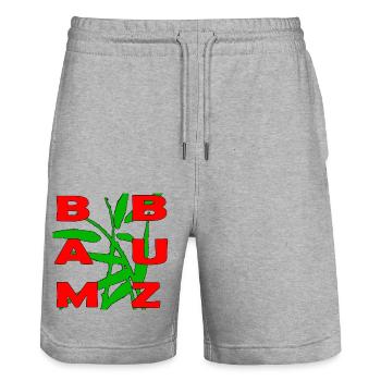 Bambuz merch - Stanley/Stella Unisex Bio Joggingshorts Trainer  - Grau meliert - Vorne - Nik (191cm) & Marisol (170cm)