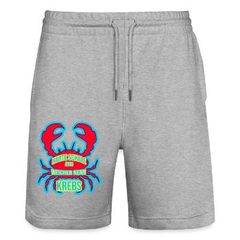 Sternzeichen Krebs - Stanley/Stella Unisex Bio Joggingshorts Trainer  - Grau meliert - Vorne - Nik (191cm) & Marisol (170cm)