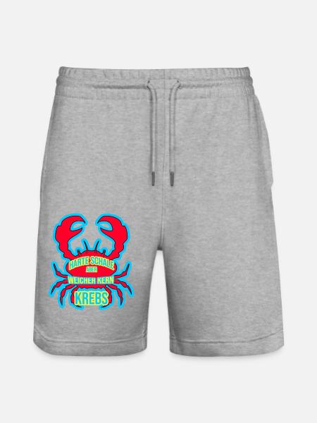 Sternzeichen Krebs - Stanley/Stella Unisex Bio Joggingshorts Trainer - Grau meliert