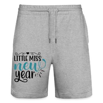 Design Little miss new year - Short de jogging bio TRAINER Stanley/Stella unisexe - gris chiné - Devant - Nik (191cm) & Marisol (170cm)