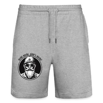 Geht nicht gibt´s nicht - Stanley/Stella Unisex Bio Joggingshorts Trainer  - Grau meliert - Vorne - Nik (191cm) & Marisol (170cm)