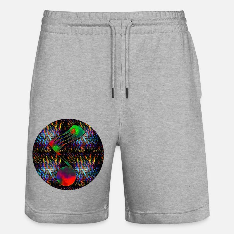 Musical note - "ONE" - Stanley/Stella Trainer Unisex Organic Jogging Shorts - heather grey