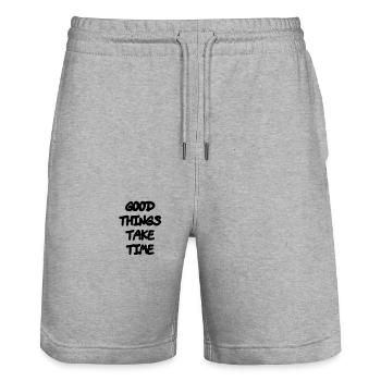 Gut Ding will Weile haben - Stanley/Stella Unisex Bio Joggingshorts Trainer  - Grau meliert - Vorne - Nik (191cm) & Marisol (170cm)