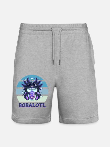Boba Bubble Tea Axolotl Bobalotl - Stanley/Stella Trainer økologiske unisex joggingshorts - grå meleret