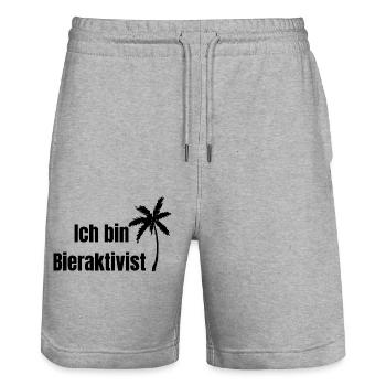 Mallorca Urlaub - Malle Party - Stanley/Stella Unisex Bio Joggingshorts Trainer  - Grau meliert - Vorne - Nik (191cm) & Marisol (170cm)