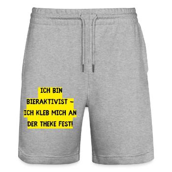 Mallorca Urlaub - Malle Party - Stanley/Stella Unisex Bio Joggingshorts Trainer  - Grau meliert - Vorne - Nik (191cm) & Marisol (170cm)