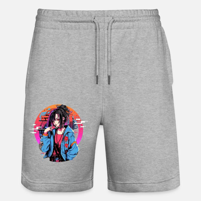 Fumiko - Stanley/Stella Trainer Unisex Organic Jogging Shorts - heather grey