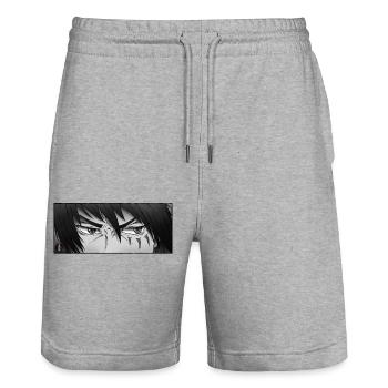 Anime Warrior Eyes - Short de jogging bio TRAINER Stanley/Stella unisexe - gris chiné - Devant - Nik (191cm) & Marisol (170cm)