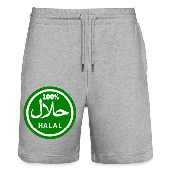 Halal - Stanley/Stella Unisex Bio Joggingshorts Trainer  - Grau meliert - Vorne - Nik (191cm) & Marisol (170cm)