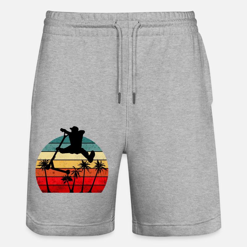 stunt scooter palms - Stanley/Stella Unisex Bio Joggingshorts Trainer  - Grau meliert