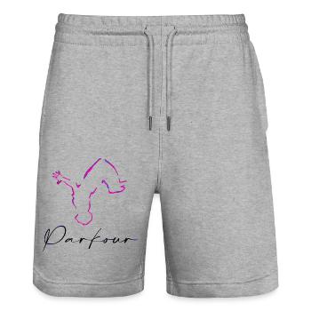 Parkour - Short de jogging bio TRAINER Stanley/Stella unisexe - gris chiné - Devant - Nik (191cm) & Marisol (170cm)
