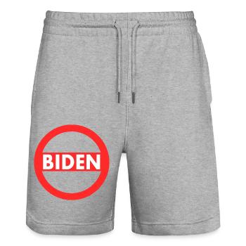 Joe Biden - Short de jogging bio TRAINER Stanley/Stella unisexe - gris chiné - Devant - Nik (191cm) & Marisol (170cm)