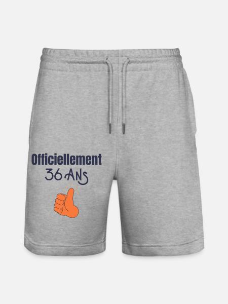 Officiellement 36 Ans - Short de jogging bio TRAINER Stanley/Stella unisexe - gris chiné