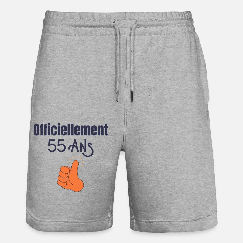 Officiellement 55 Ans - Short de jogging bio TRAINER Stanley/Stella unisexe - gris chiné