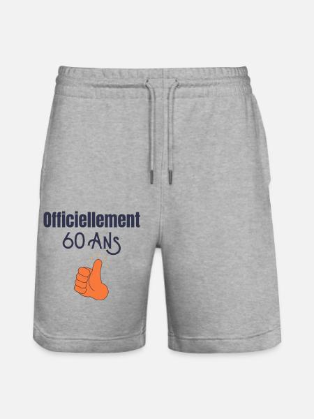 Officiellement 60 Ans - Short de jogging bio TRAINER Stanley/Stella unisexe - gris chiné