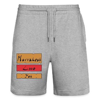 Marrakesch Liebe Yeh - Stanley/Stella Unisex Bio Joggingshorts Trainer  - Grau meliert - Vorne - Nik (191cm) & Marisol (170cm)