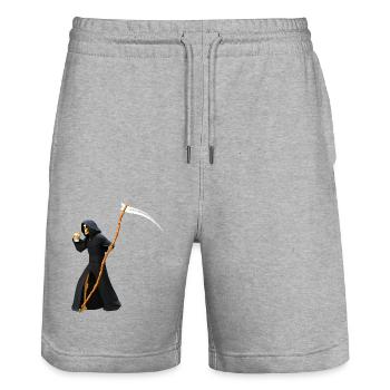 Coffee to go for death - Stanley/Stella Trainer Unisex Organic Jogging Shorts - heather grey - Front - Nik (191cm) & Marisol (170cm)