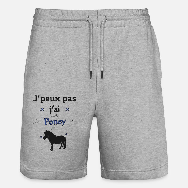 J'peux pas j'ai Poney - Short de jogging bio TRAINER Stanley/Stella unisexe - gris chiné