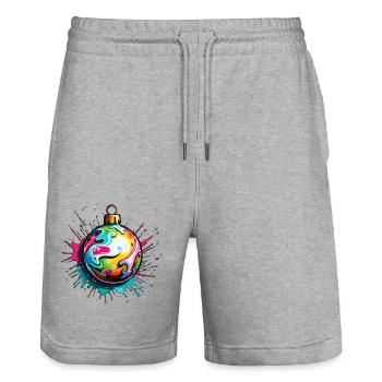 Christmas Ornament / Christmas Tree /Christmas - Stanley/Stella Trainer Unisex Organic Jogging Shorts - heather grey - Front - Nik (191cm) & Marisol (170cm)