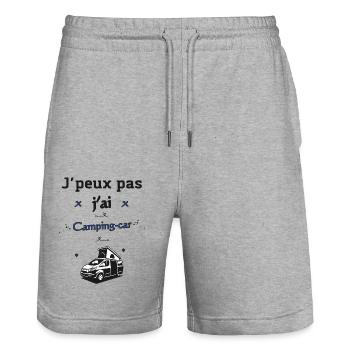 J'peux pas j'ai Camping-car - Short de jogging bio TRAINER Stanley/Stella unisexe - gris chiné - Devant - Nik (191cm) & Marisol (170cm)