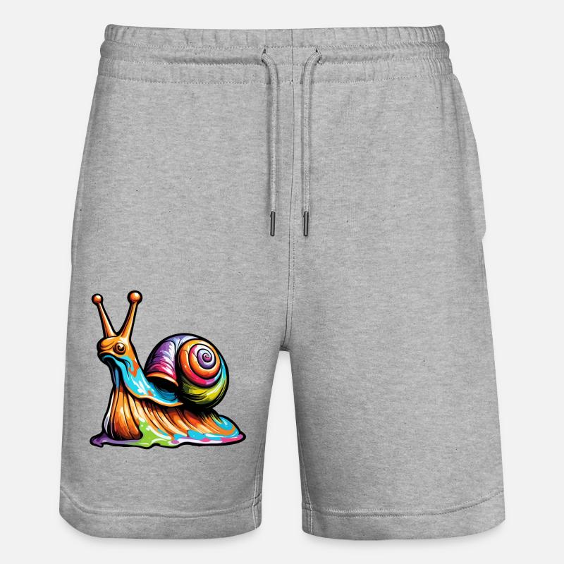 Escargot / Animal / Ramper / Visqueux / Lent - Short de jogging bio TRAINER Stanley/Stella unisexe - gris chiné
