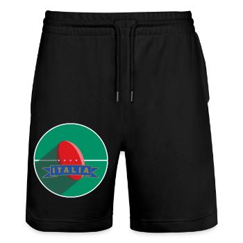 RUGBY ITALIA - Stanley/Stella Unisex Bio Joggingshorts Trainer  - Schwarz - Vorne - Nik (191cm) & Marisol (170cm)