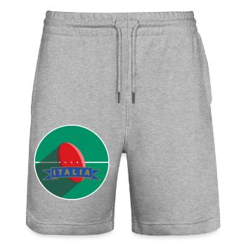 RUGBY ITALIA - Stanley/Stella Unisex Bio Joggingshorts Trainer  - Grau meliert - Vorne - Nik (191cm) & Marisol (170cm)