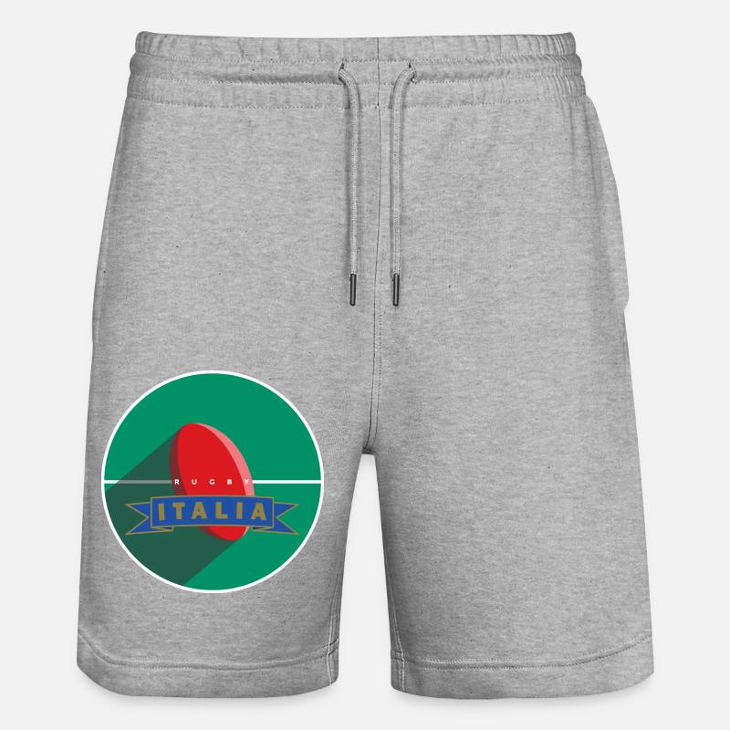 RUGBY ITALIA - Short de jogging bio TRAINER Stanley/Stella unisexe - gris chiné