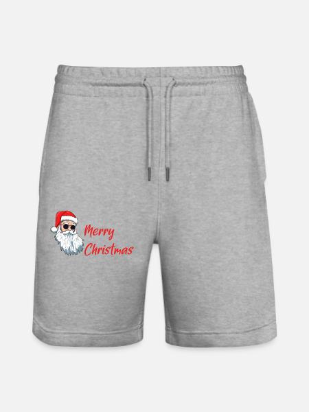 Merry Christmas - Stanley/Stella Trainer Unisex Organic Jogging Shorts - heather grey