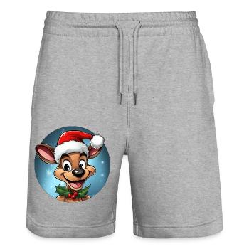 Ameisen Weihnachten - Stanley/Stella Unisex Bio Joggingshorts Trainer  - Grau meliert - Vorne - Nik (191cm) & Marisol (170cm)