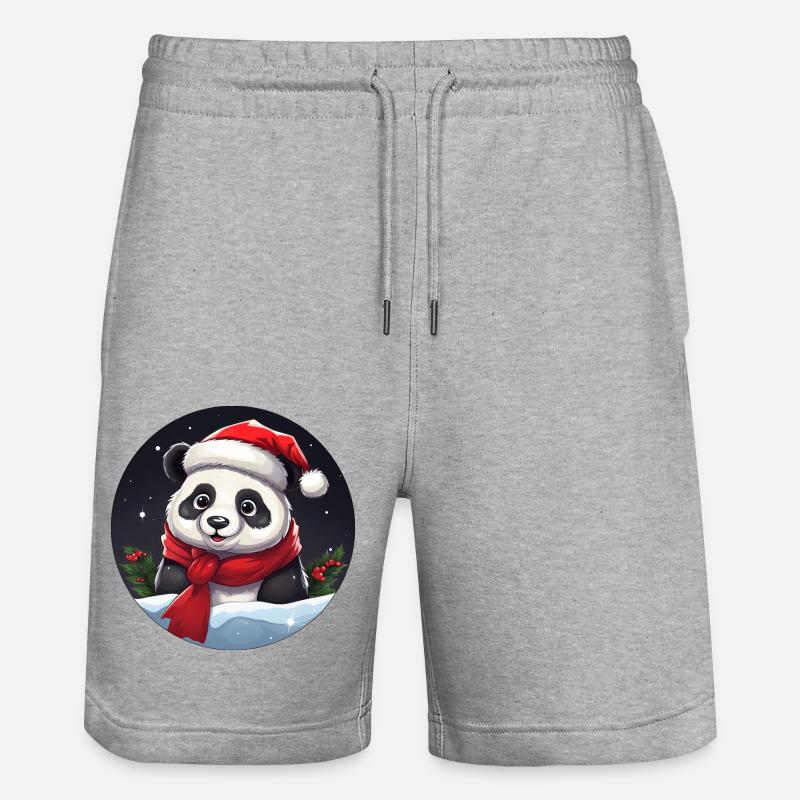 Pandas de Noël - Short de jogging bio TRAINER Stanley/Stella unisexe - gris chiné