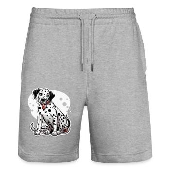 Dalmatian / Dog / Animal / Pet / Barking - Stanley/Stella Trainer Unisex Organic Jogging Shorts - heather grey - Front - Nik (191cm) & Marisol (170cm)