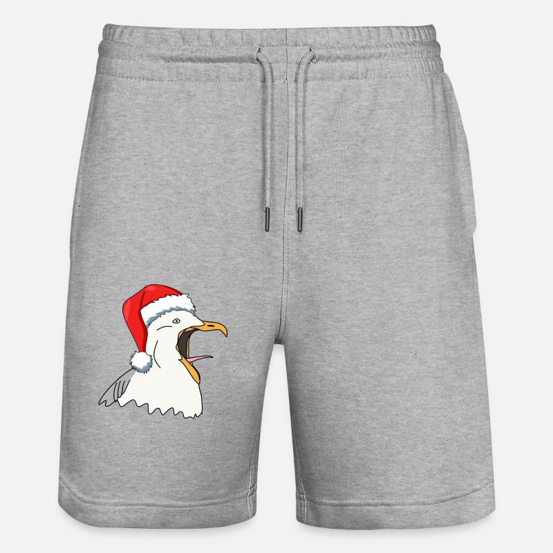 Möwe Weihnachten - Stanley/Stella Unisex Bio Joggingshorts Trainer  - Grau meliert
