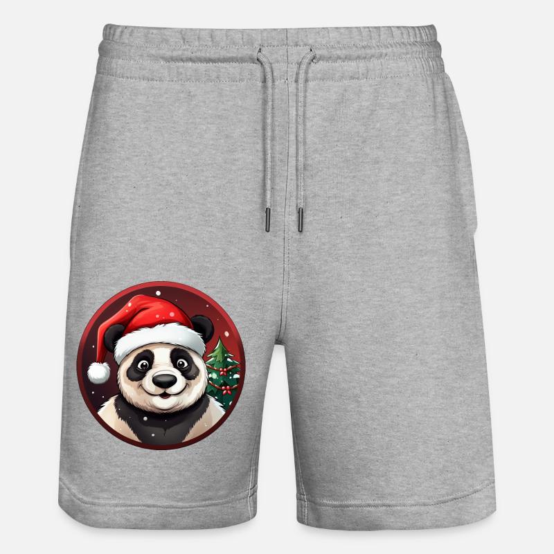 Panda Noël - Short de jogging bio TRAINER Stanley/Stella unisexe - gris chiné