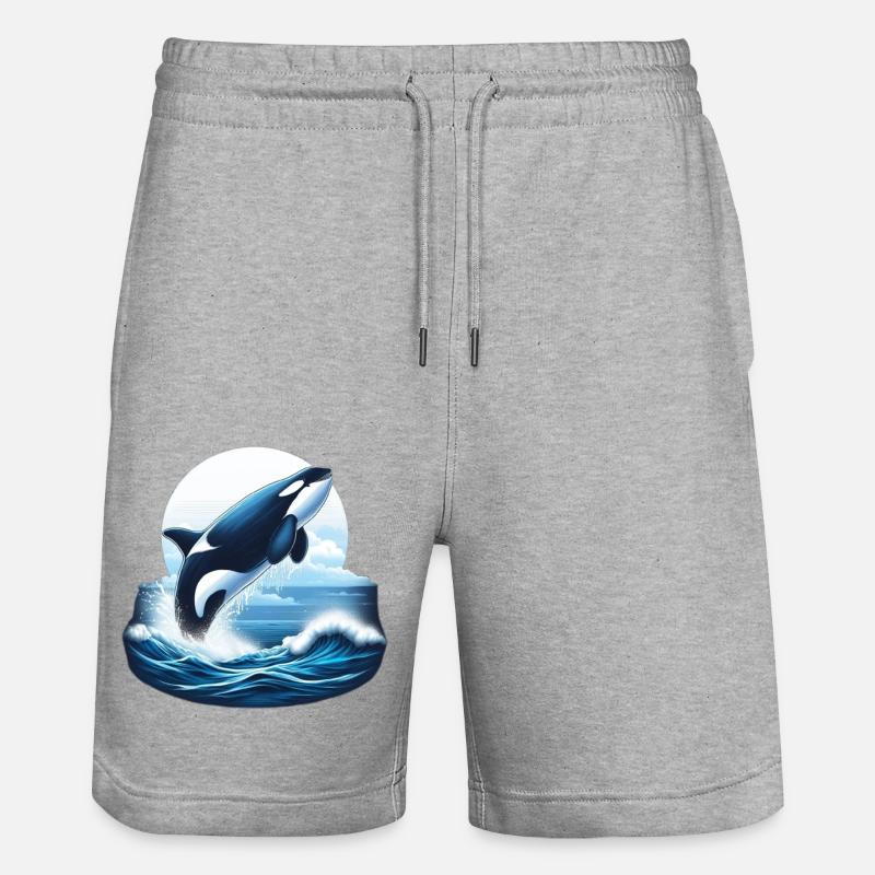 Blue Orca - Stanley/Stella Trainer Unisex Organic Jogging Shorts - heather grey